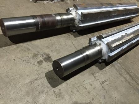 Crusher Shafts that had their coupling and seal journals Laser Clad