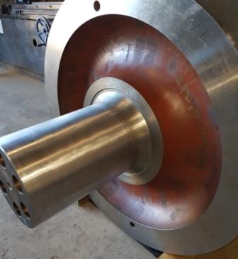 The Laser Clad Trommel Tyre Shaft after machining